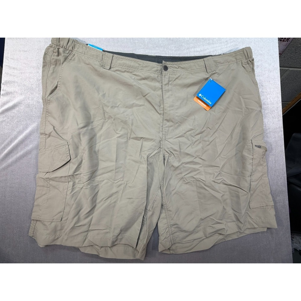 New Columbia Men Silver Ridge Cargo Shorts Beige Size 52